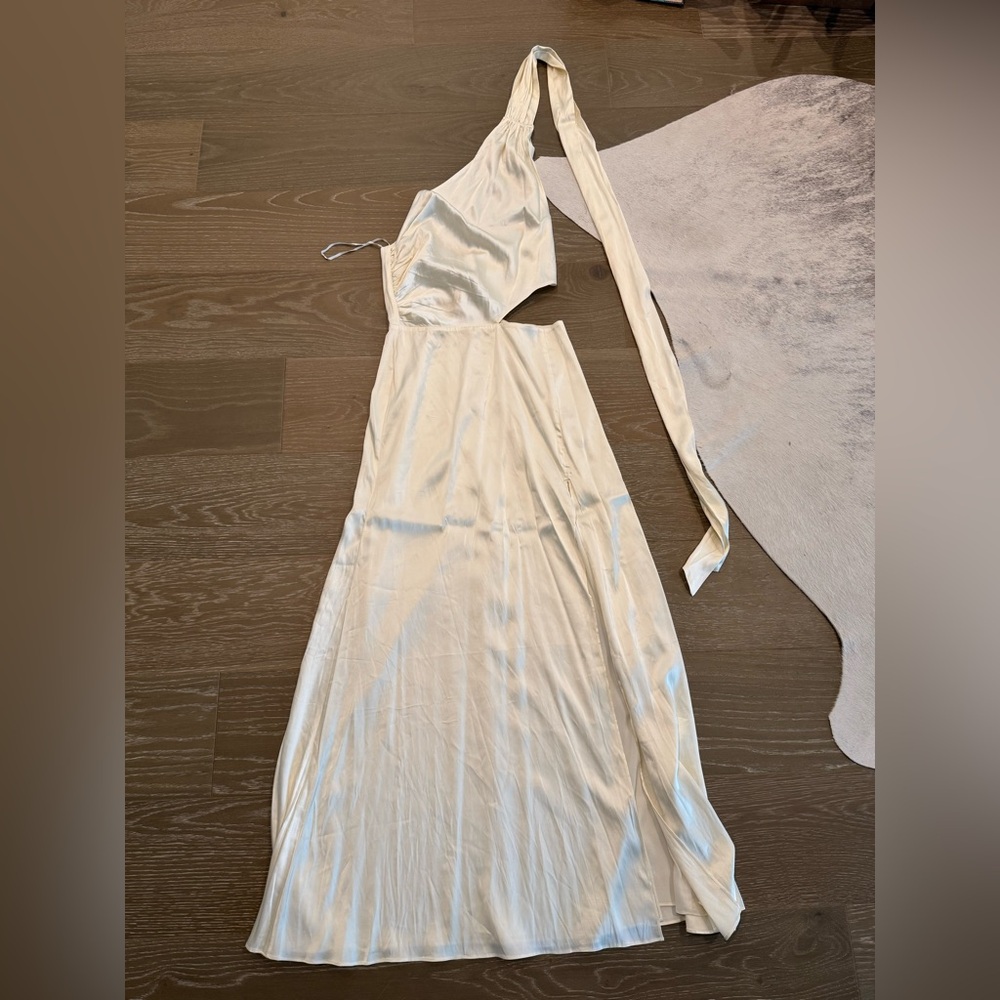 LPA Cream One-Shoulder Dress